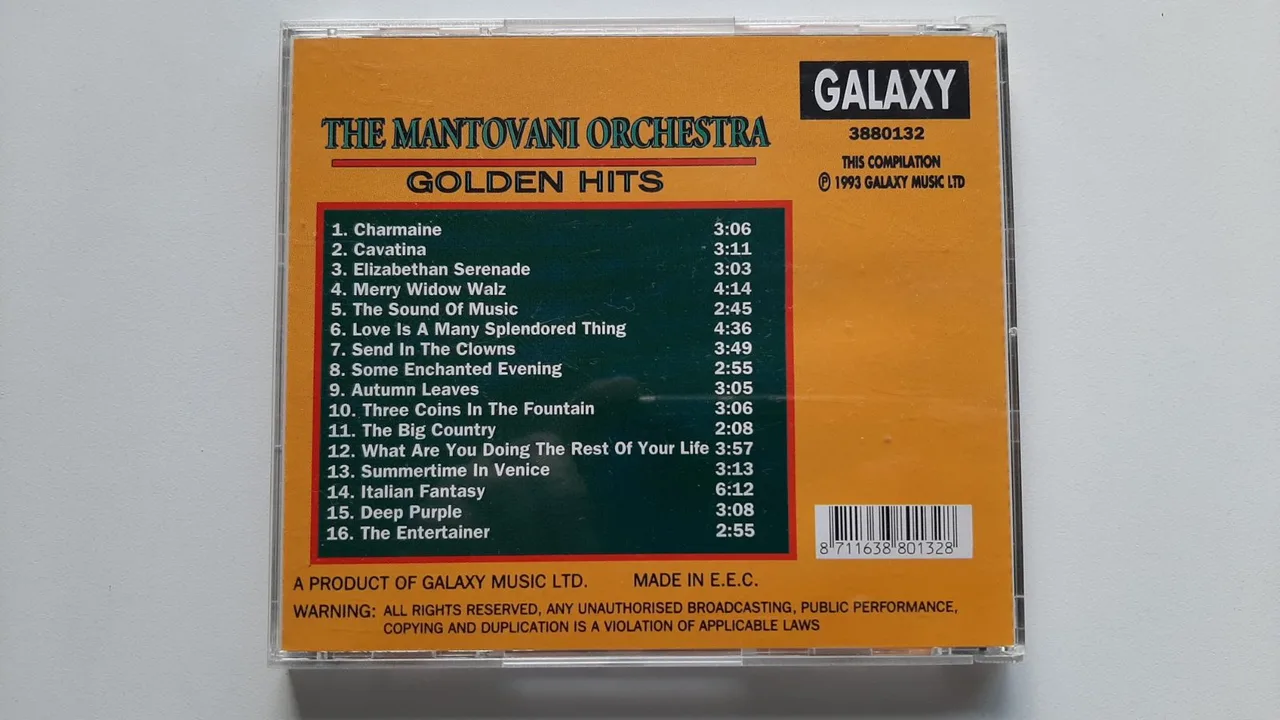 The Mantovani Orchestra Golden Hits CD – photo 2