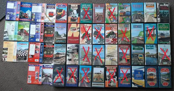 Train videos on VHS. BULK LOT
