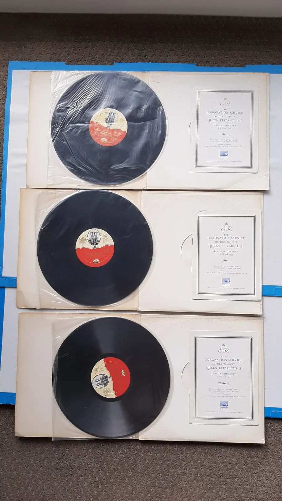 THE CORONATION OF QUEEN ELIZABETH II 1953 His Masters Voice 3 LPs – photo 3