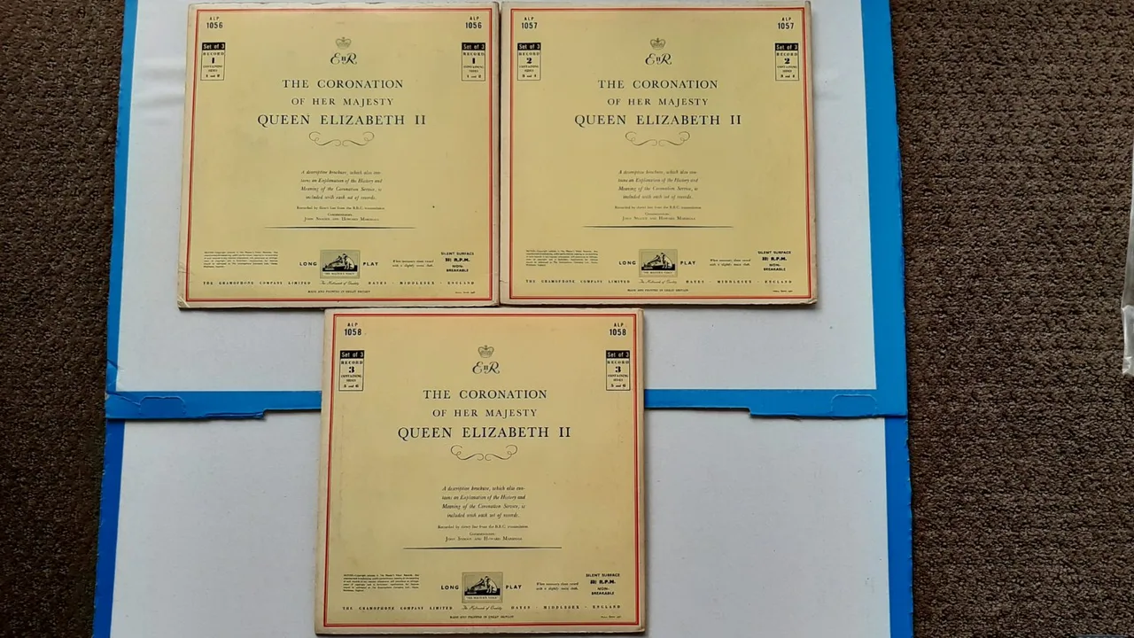 THE CORONATION OF QUEEN ELIZABETH II 1953 His Masters Voice 3 LPs – photo 2
