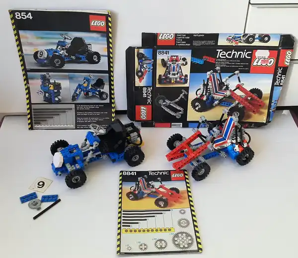 Vintage Lego Technic sets 854 Go Kart and 8841 Dune Buggy / Desert Racer