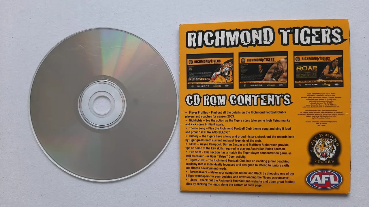 2003 Richmond Tigers AFL CD-Rom – photo 2