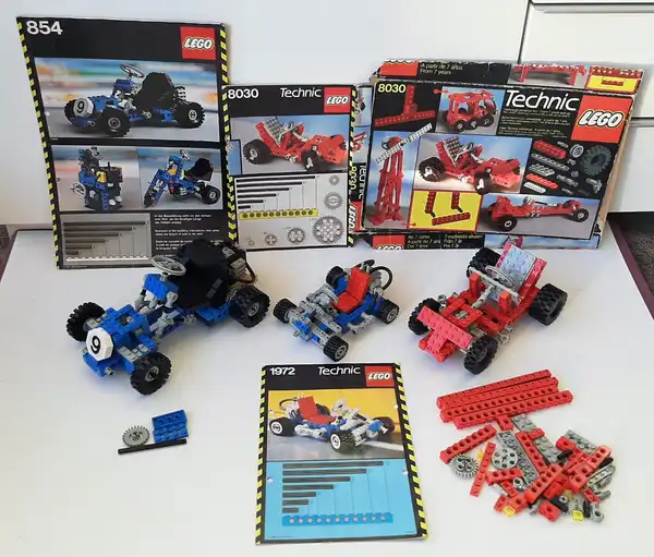 Vintage Lego Technic sets 854 Go Kart and 1972 Go-Kart and 8030 Universal Set