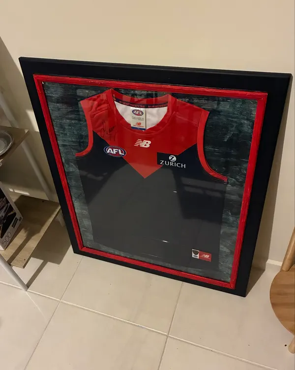 Melbourne Demons Signed and Framed Gurnsey 77cmX65cm