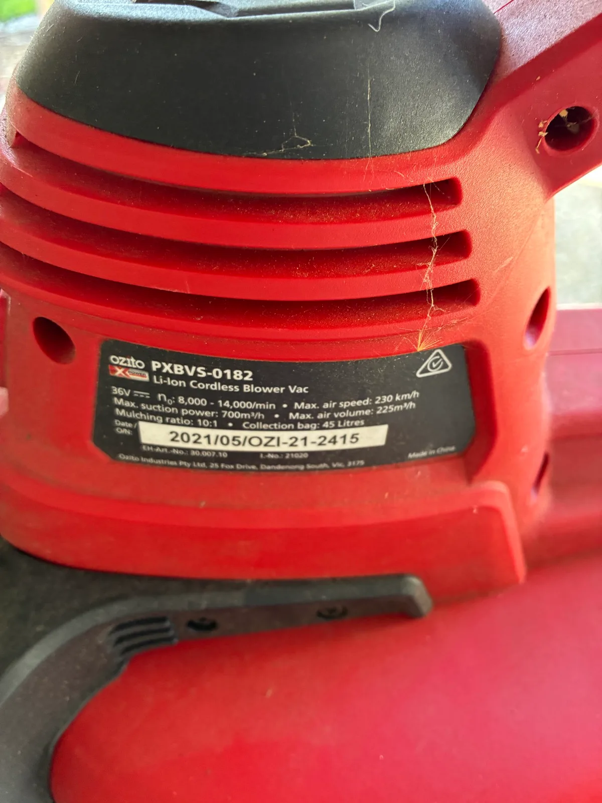 OzitoX blower/Vac skin only – photo 2