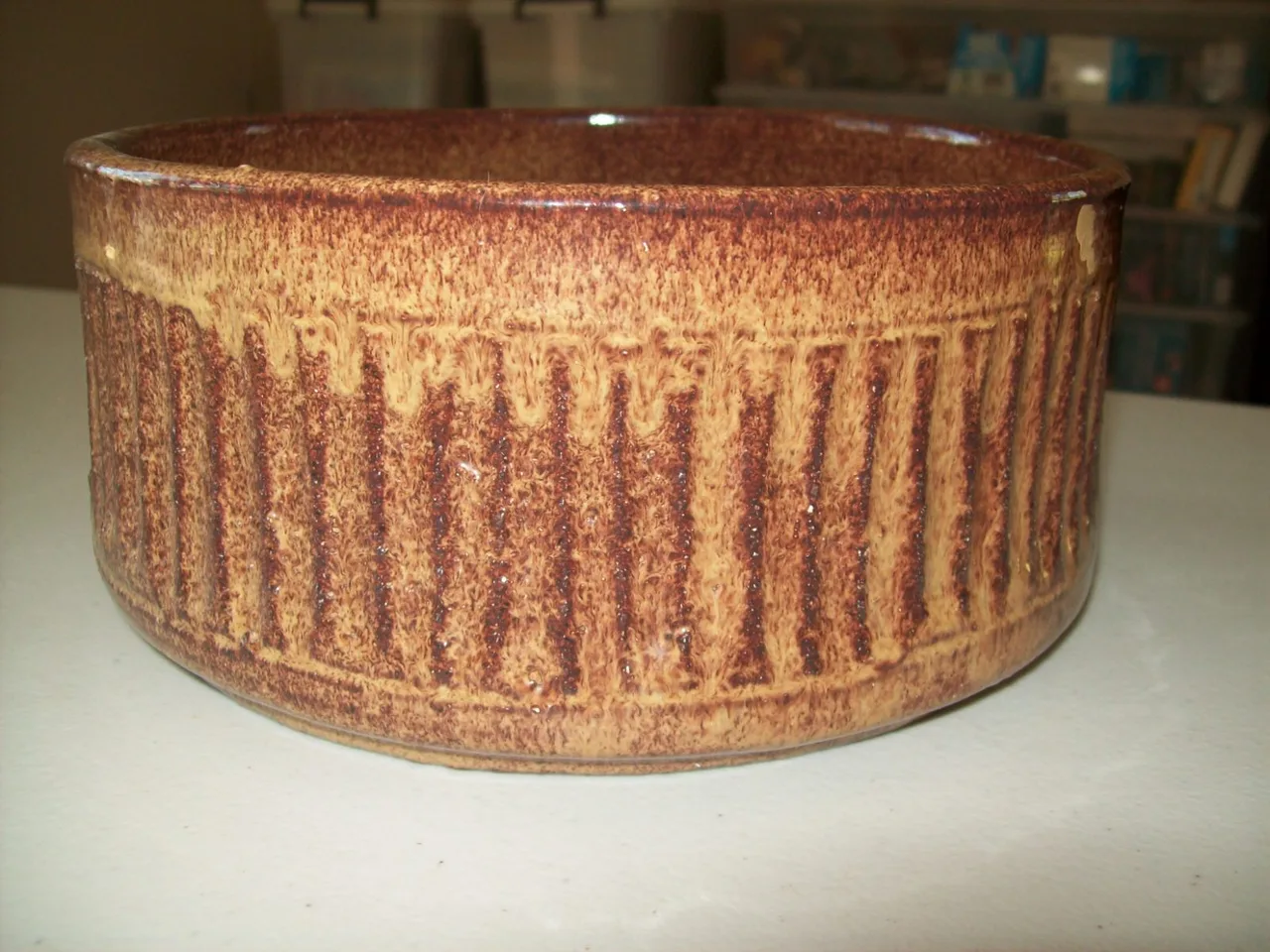 Brown Ribbed Handmade Ovenproof Pottery Dish. New. Ref: HWK0034 – photo 2