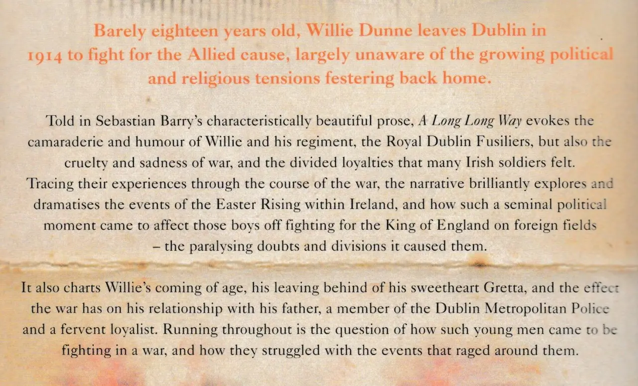A Long Long Way by Sebastian Barry. Ref: B6414 – photo 3