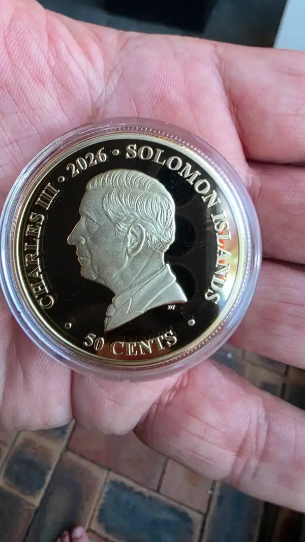 Solomon Islands 2026 — 24 Carat Gold-Plated 50c Coin — Battle of Kapyong 1951