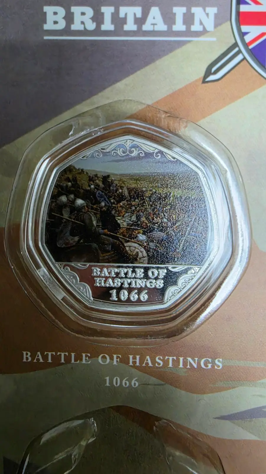 Solomon Islands 50c Battle of Hastings — Limited Mintage 9,999 — Silver-Plated C – photo 2