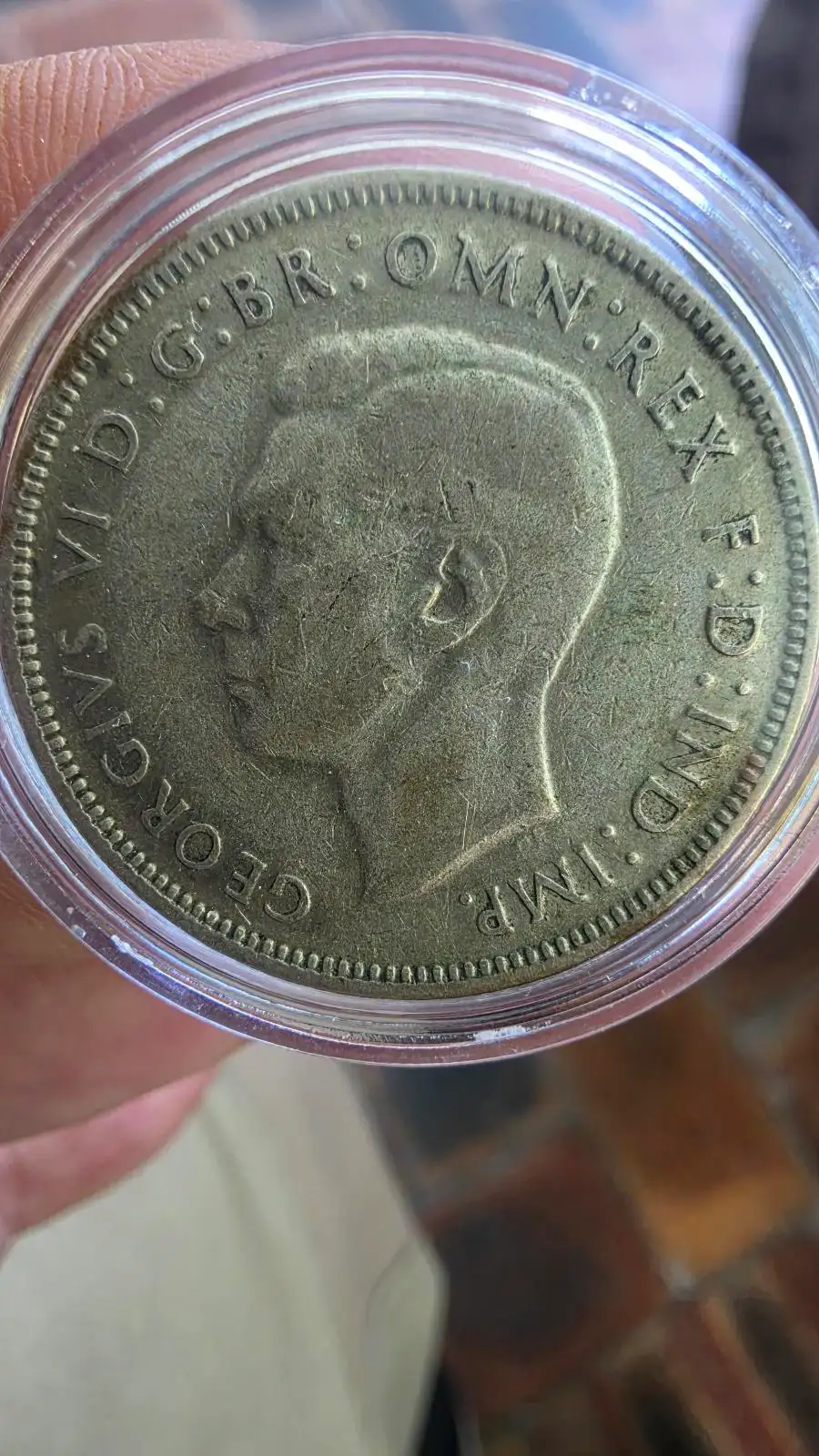 1947 Australian Florin — King George VI — 50% Silver — Circulated – photo 2