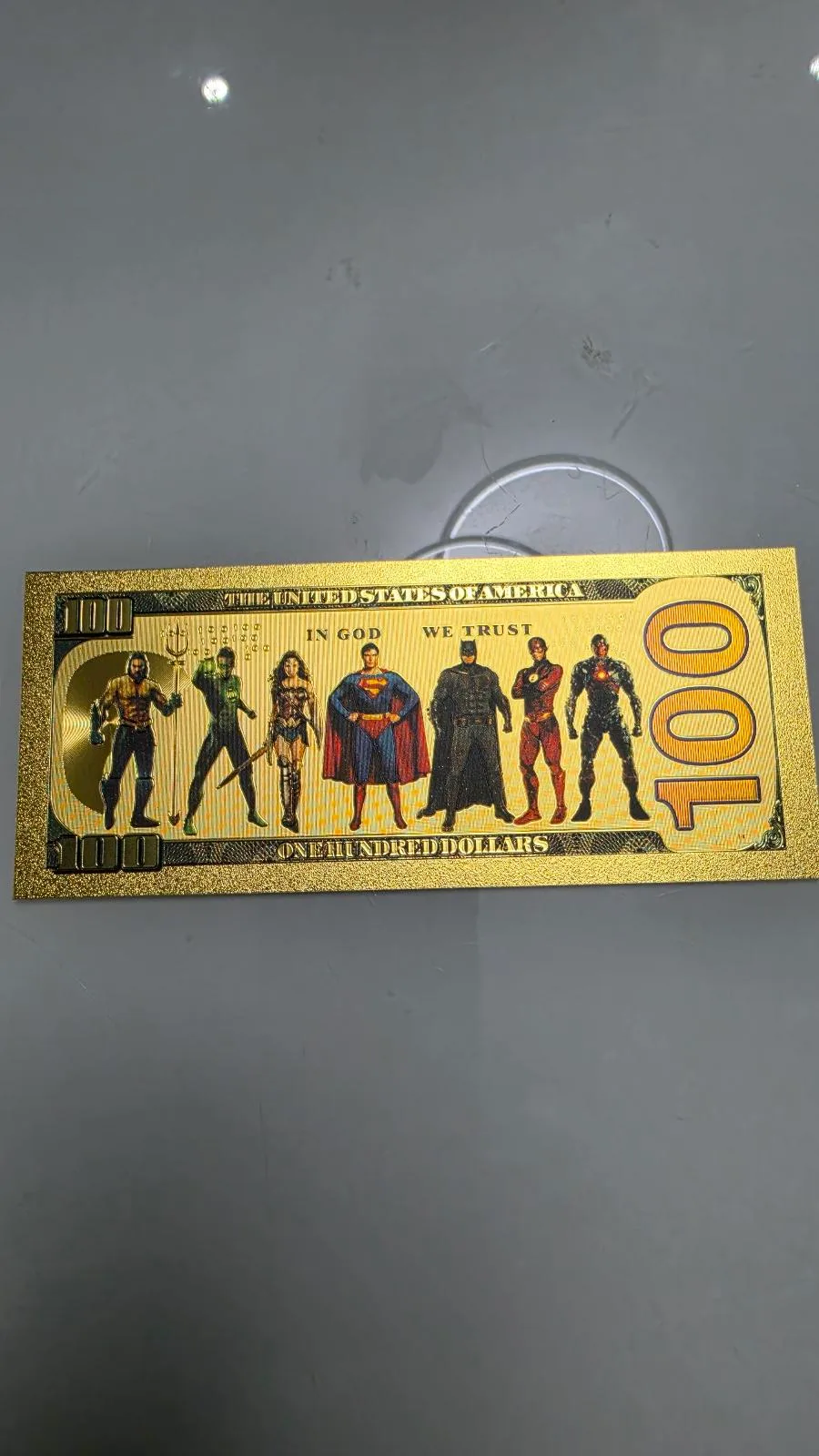 DC Comics — Aquaman & Justice League — 24K Gold Foil Novelty Note – photo 2