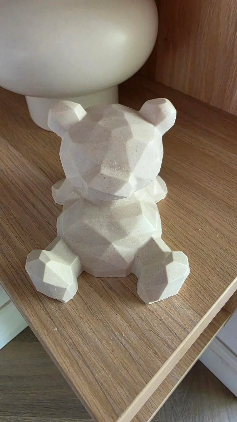 🐻 Geometric Bear Phone Holder — Handmade Cast Gypsum — photo 4