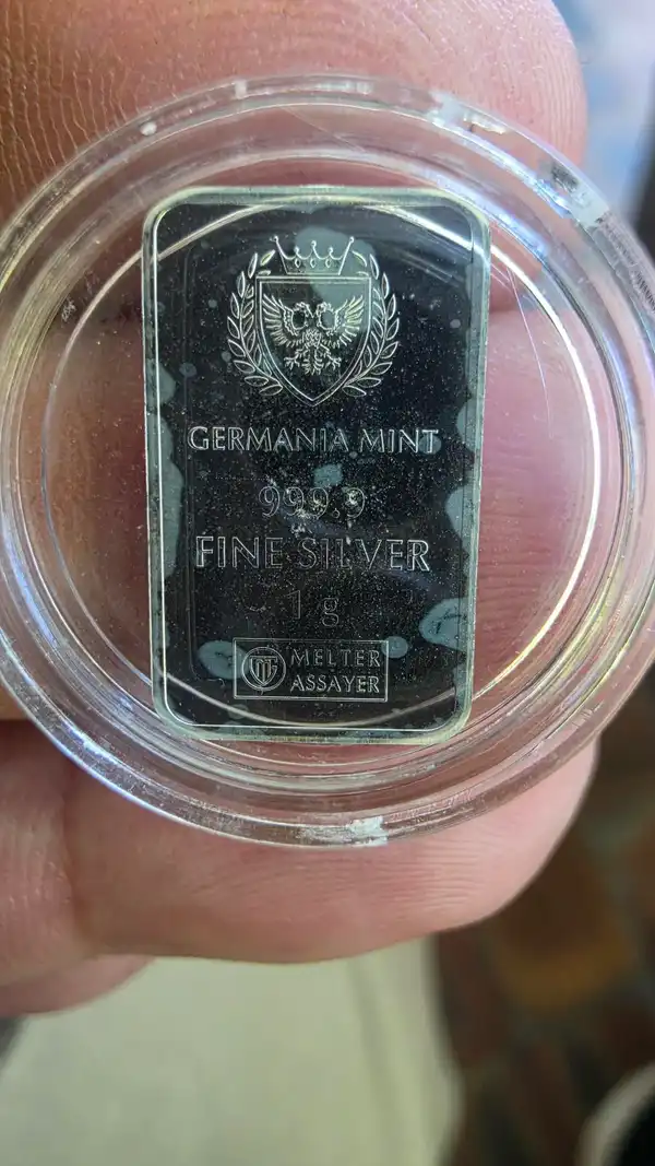 Germania Mint — 1 Gram 999.9 Ultra Fine Silver Bar — Encapsulated