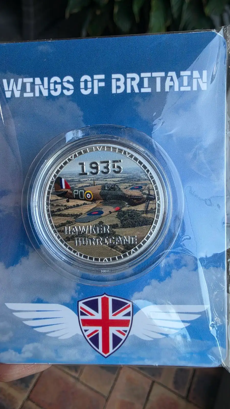 Wings of Britain — Silver-Plated Medallion — Hawker Hurricane 1935 — New Sealed – photo 3