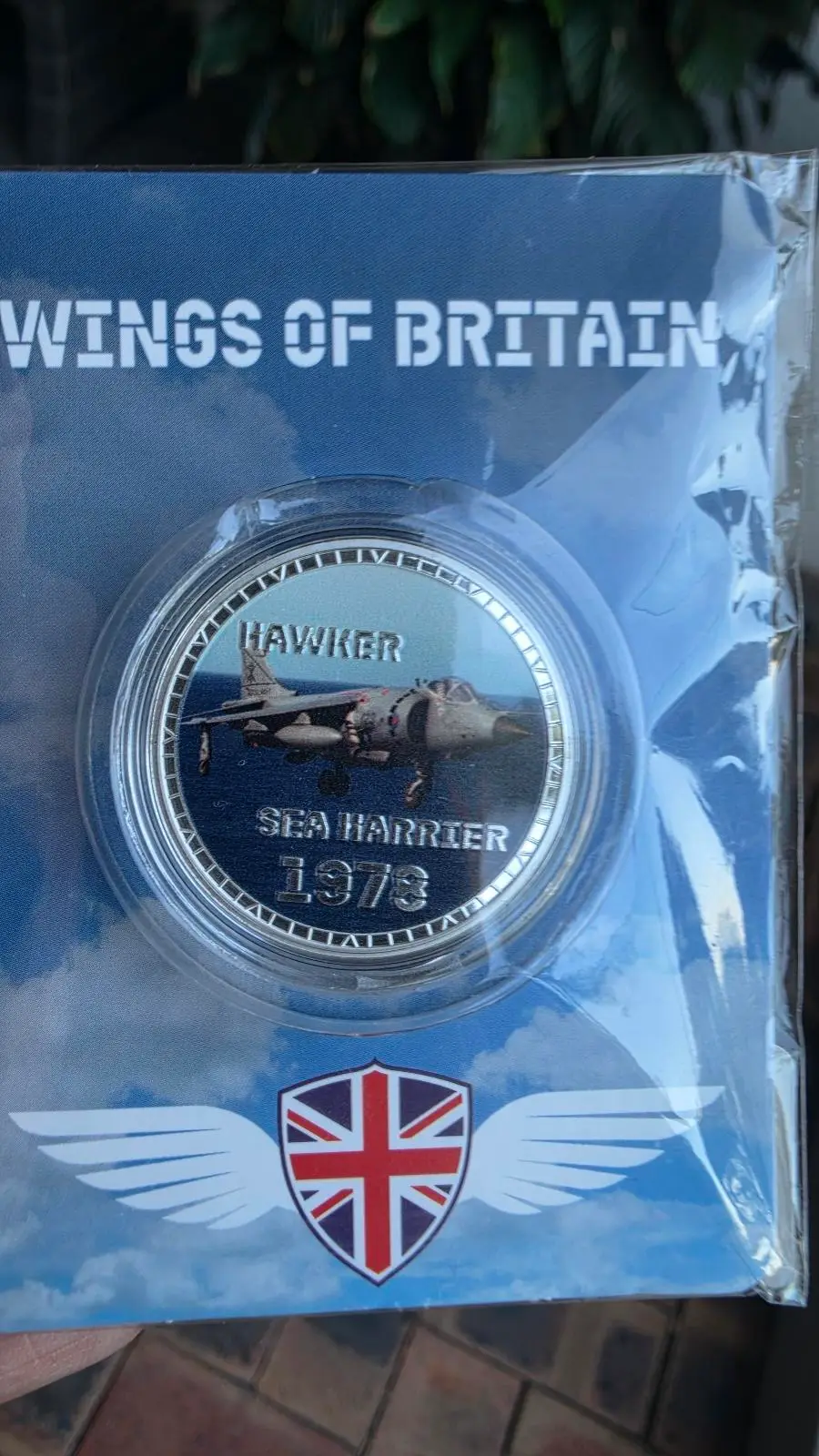 Wings of Britain — Silver-Plated Medallion — Hawker Sea Harrier 1978 — New Seale – photo 3