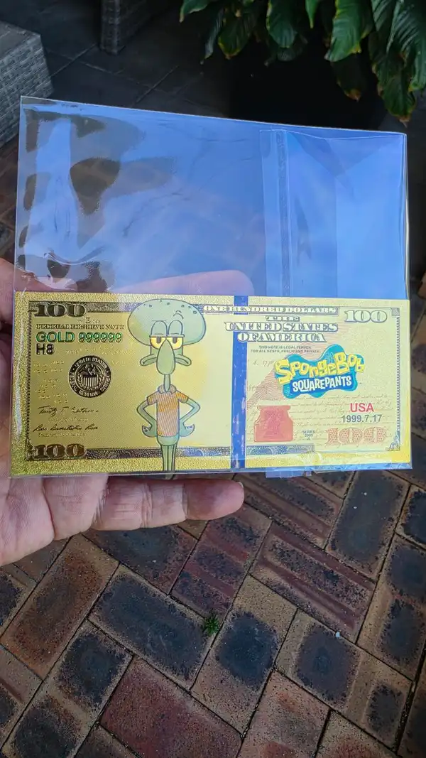 SpongeBob SquarePants — Squidward — 24k Gold Foil Collectible Note — New in Slee