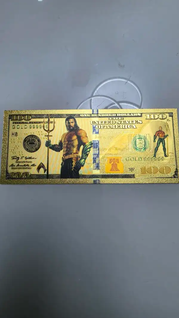 DC Comics — Aquaman & Justice League — 24K Gold Foil Novelty Note