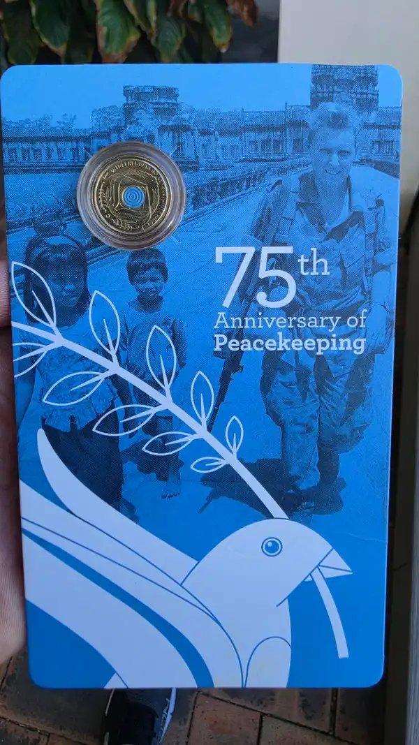2022 Peacekeeping 75th — C Mintmark — Coloured — RAM Carded UNC — Mintage 60k