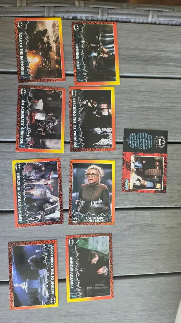 Batman Returns 1992 — Topps Stadium Club — 9 Vintage Cards — Mixed Lot