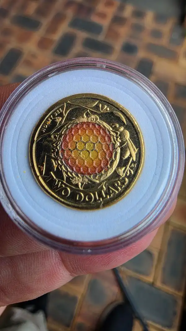2022 Australian Honey Bee Coloured 2 Dollar Coin - Uncirculated From RAM Roll
