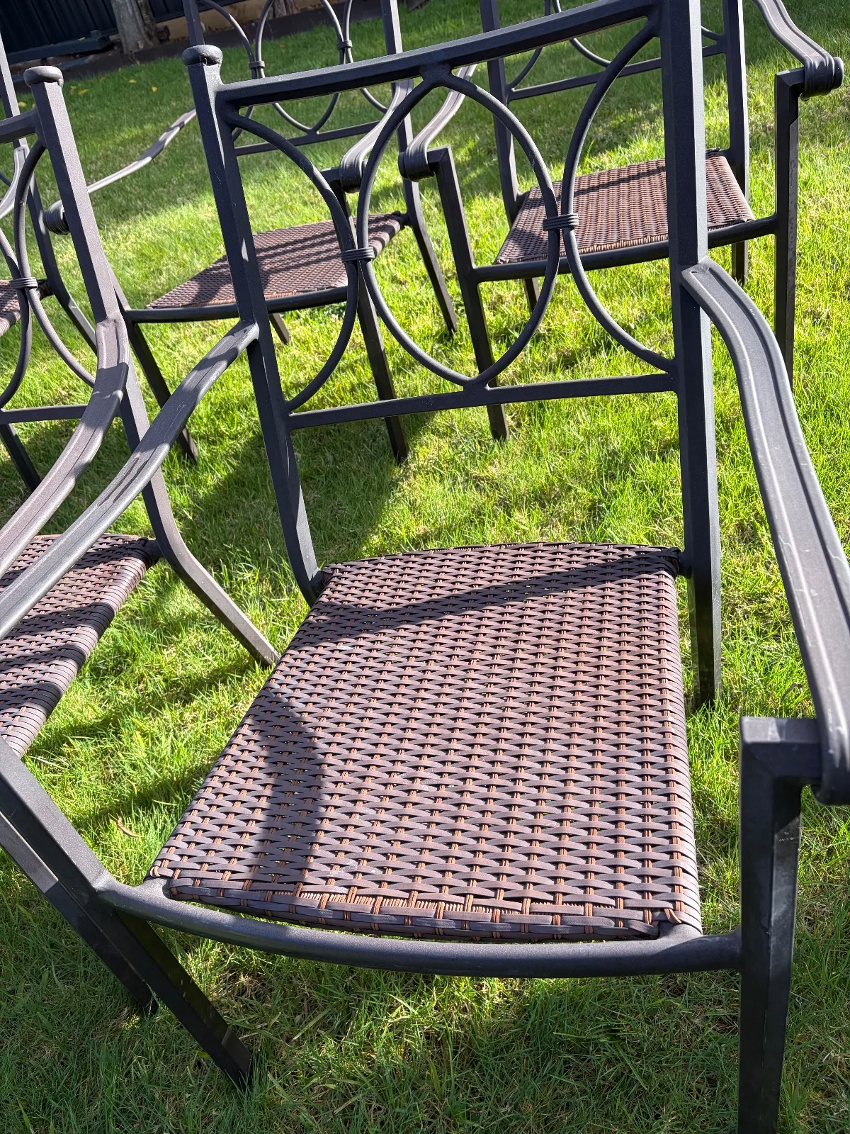 Metal and woven outdoor armchairs — photo 2