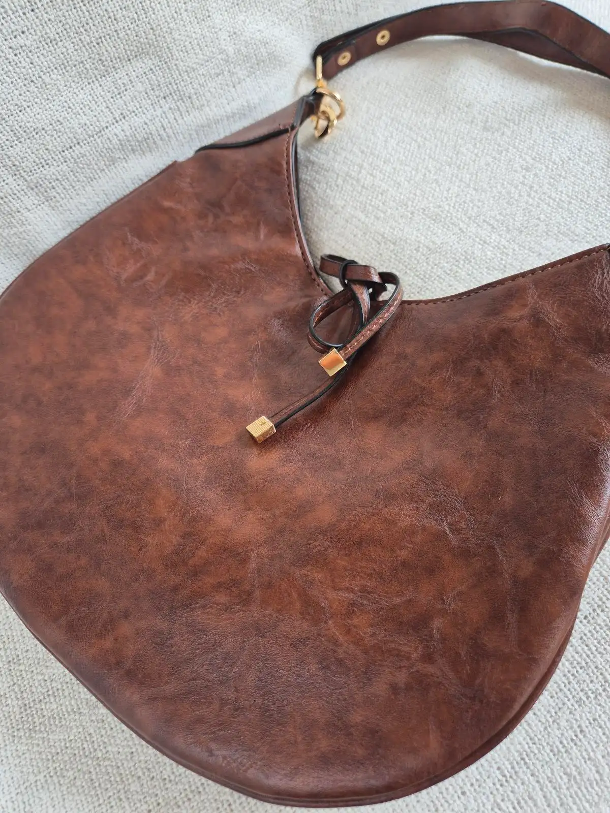 Y2K Inspired Brown Vegan Leather Shoulder Bag – photo 3