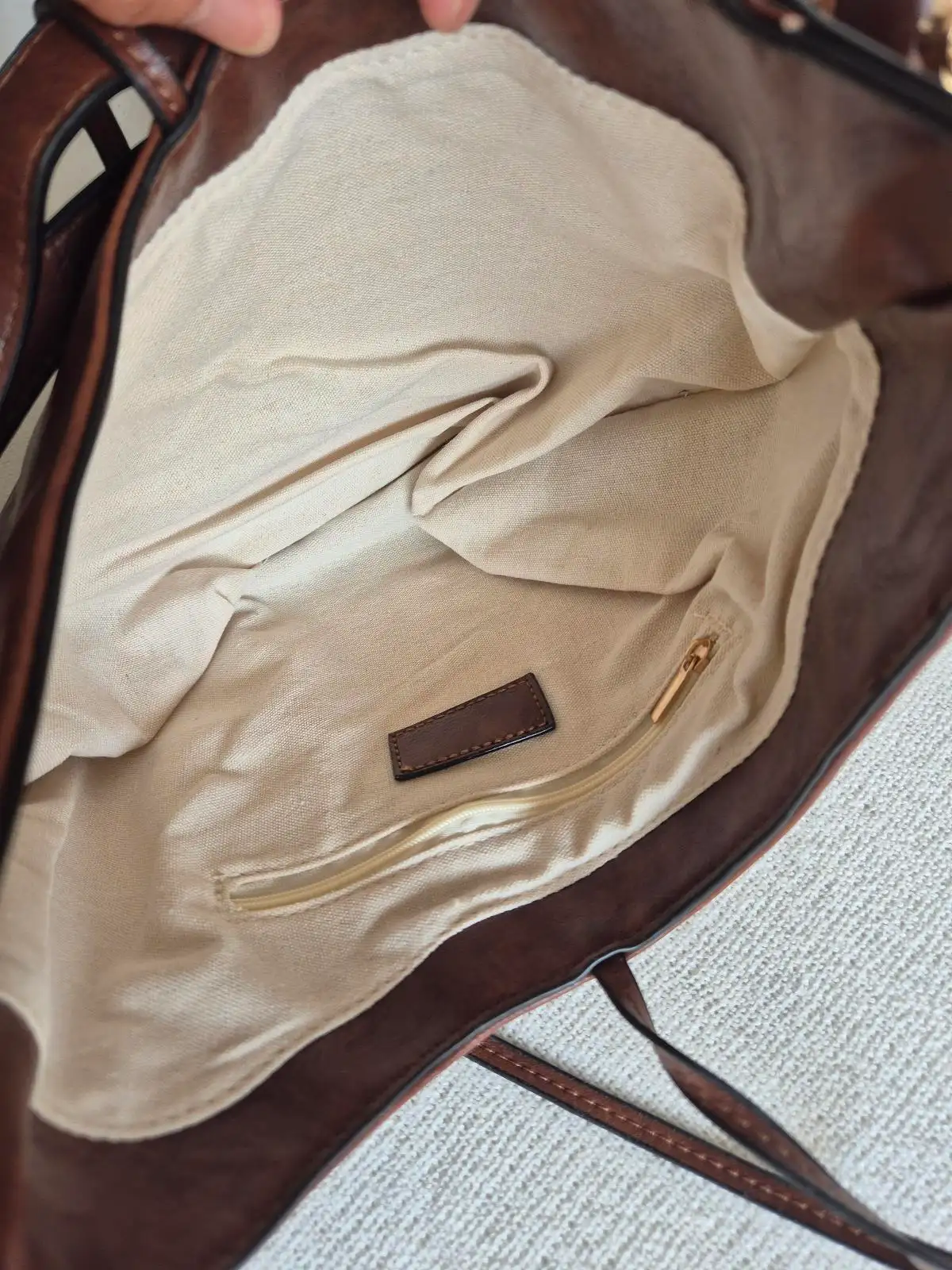 Y2K Inspired Brown Vegan Leather Shoulder Bag – photo 4
