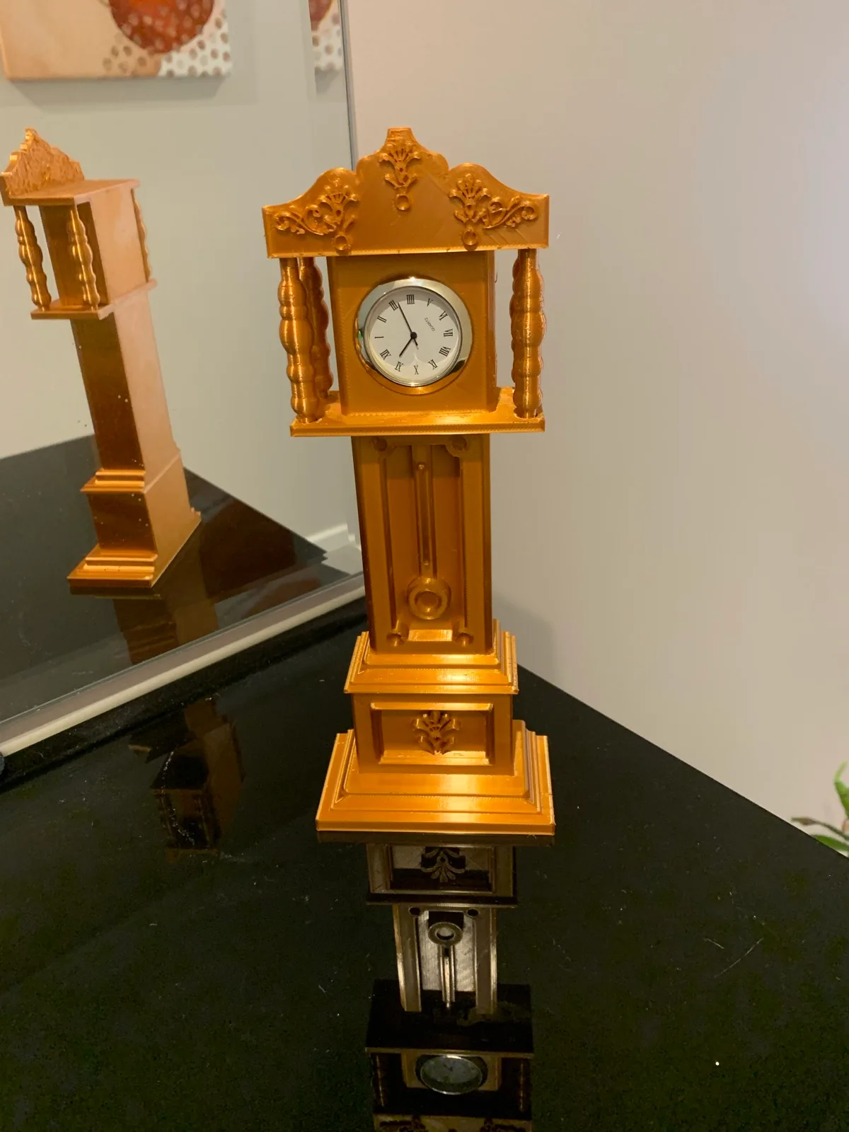 Desk size grandfather Clock, 3D printed with separate pen holder. Gift or Trophy — photo 4