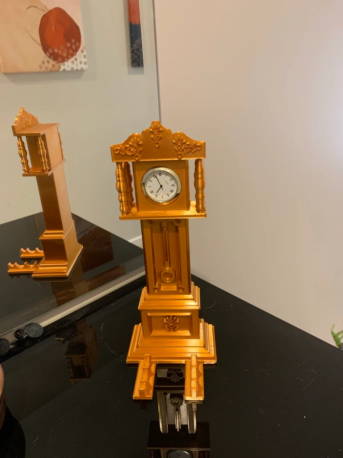 Desk size grandfather Clock, 3D printed with separate pen holder. Gift or Trophy — photo 3
