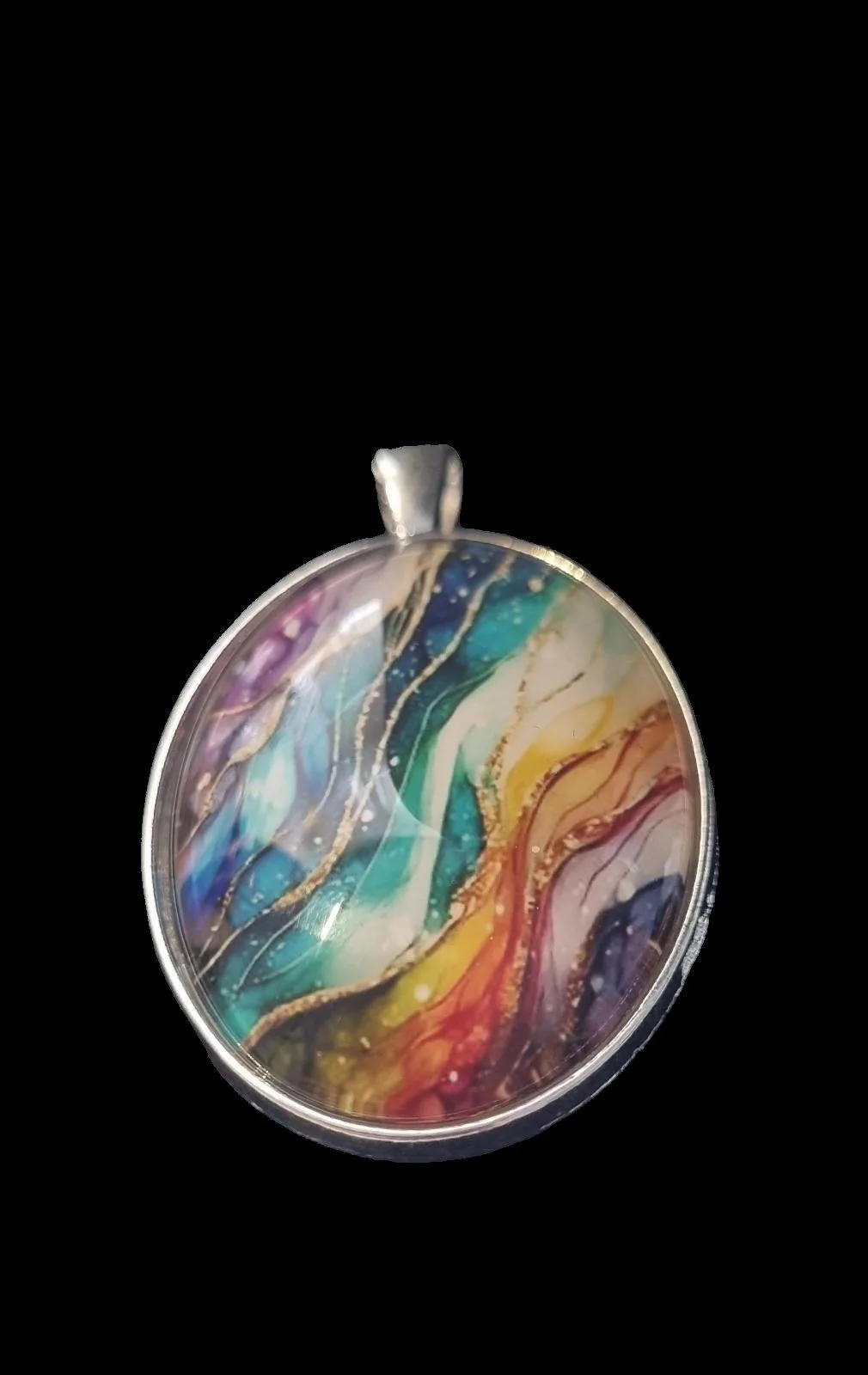 Oval Rainbow coloured pendant – photo 2