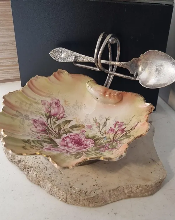 Vintage Floral bowl and spoon