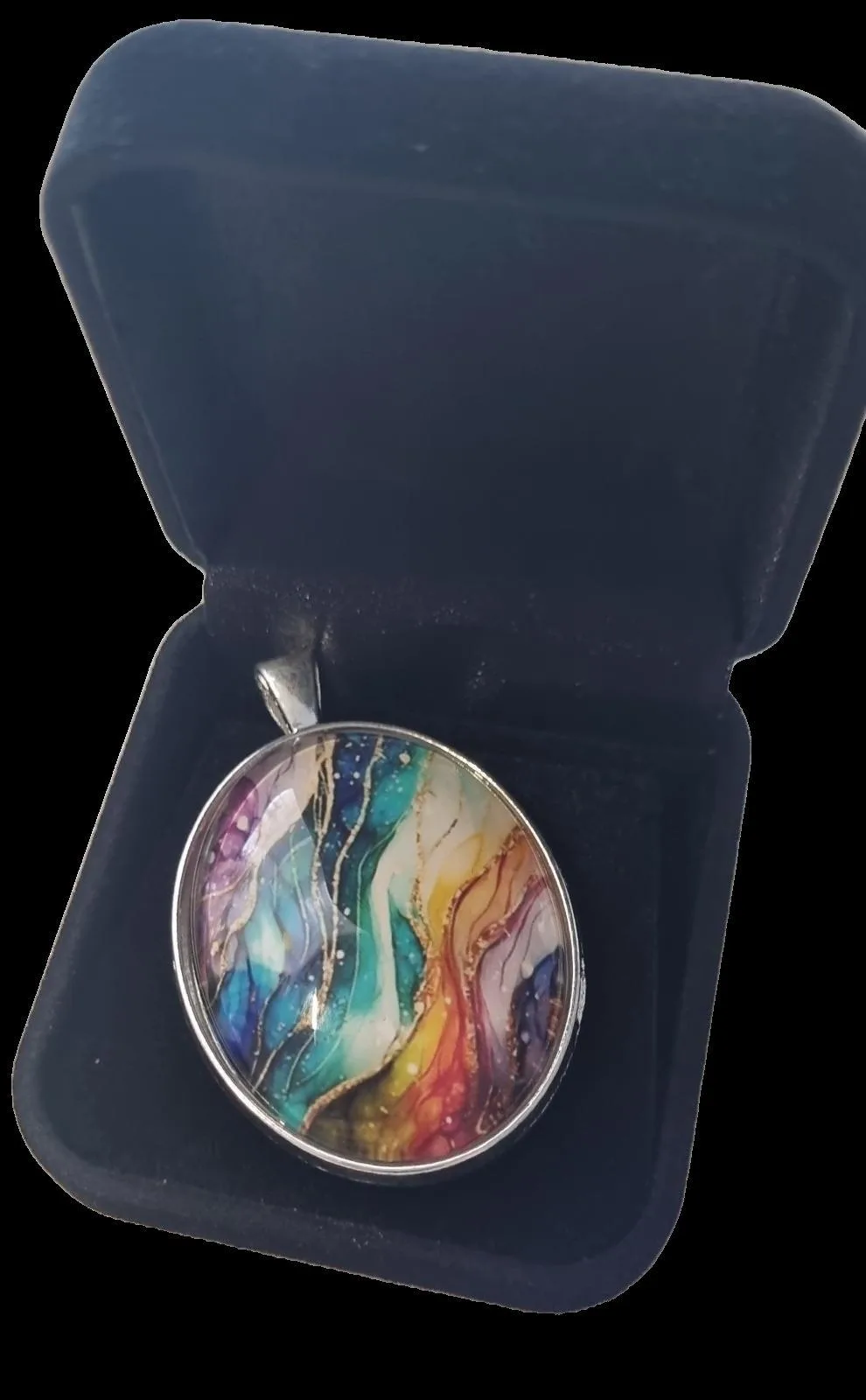 Oval Rainbow coloured pendant – photo 4