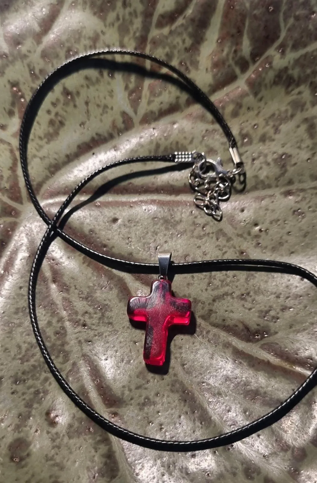 Red Cross on black necklace — photo 5