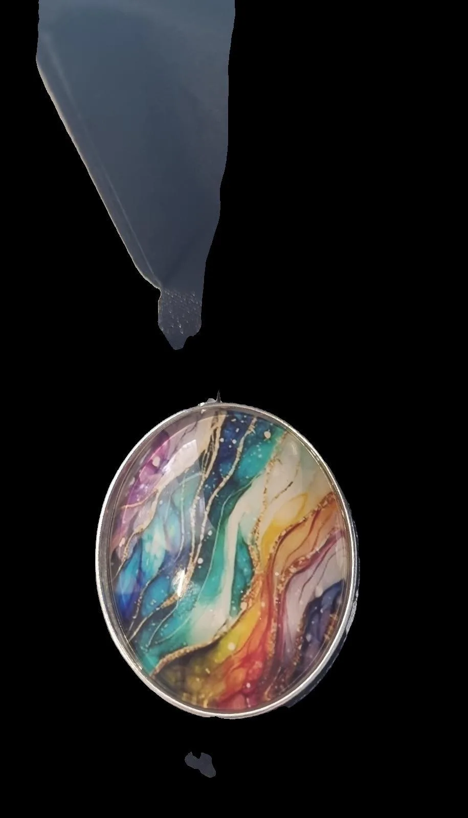 Oval Rainbow coloured pendant – photo 3