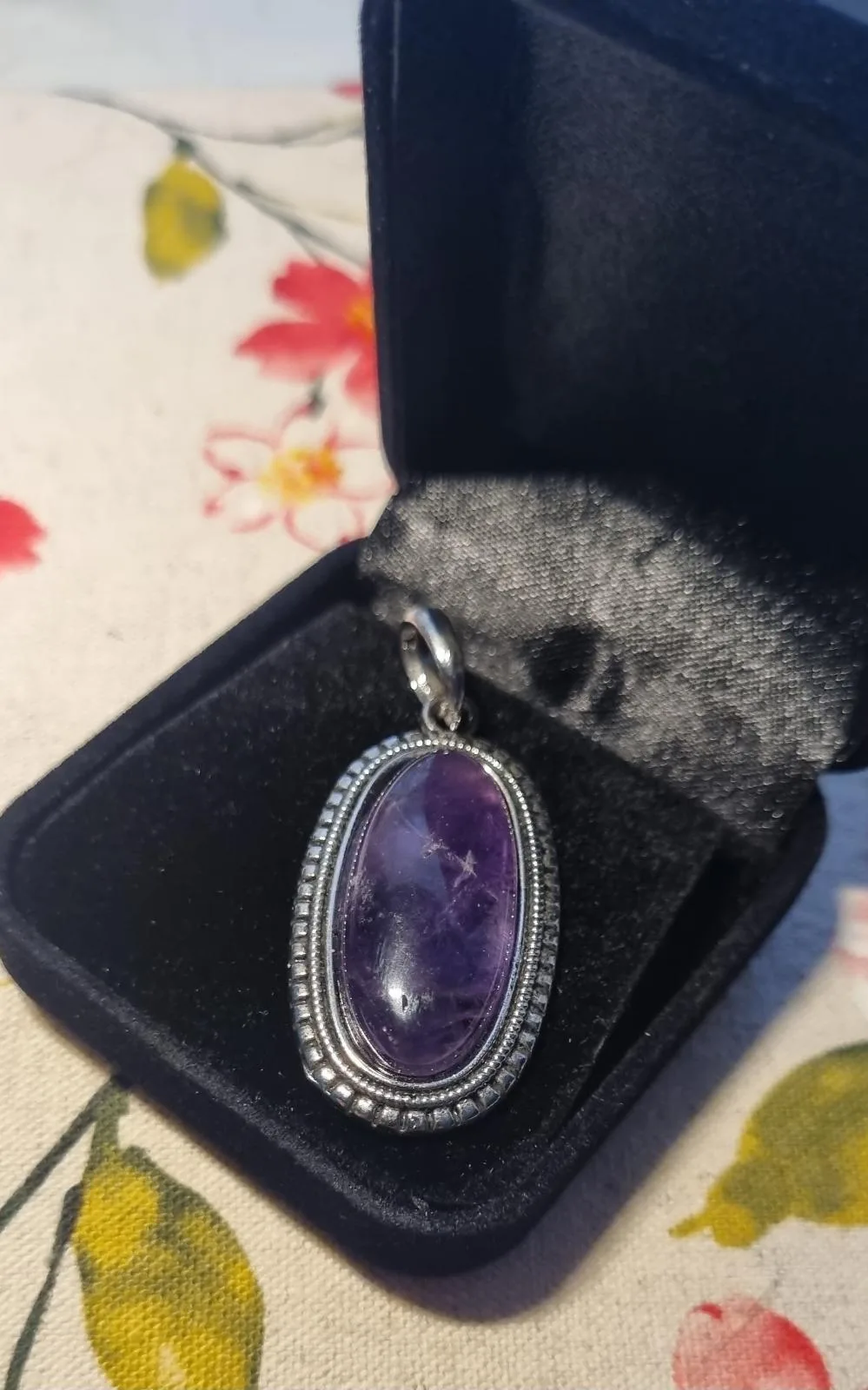 Pendant purple stone in Oval frame — photo 6