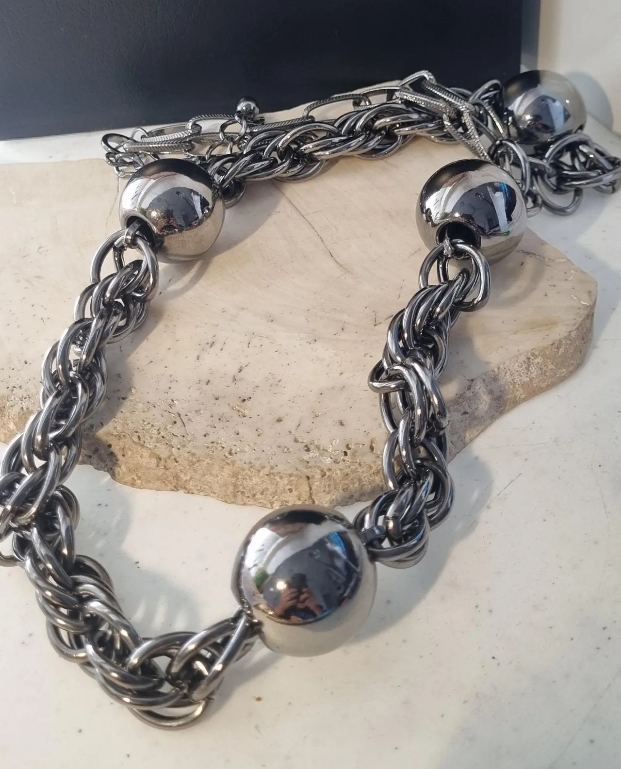 Silver Chunky Statement Necklace – photo 2