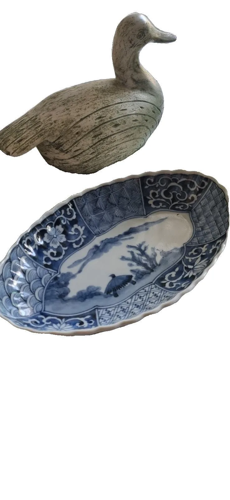 Blue and white oval plate — photo 3