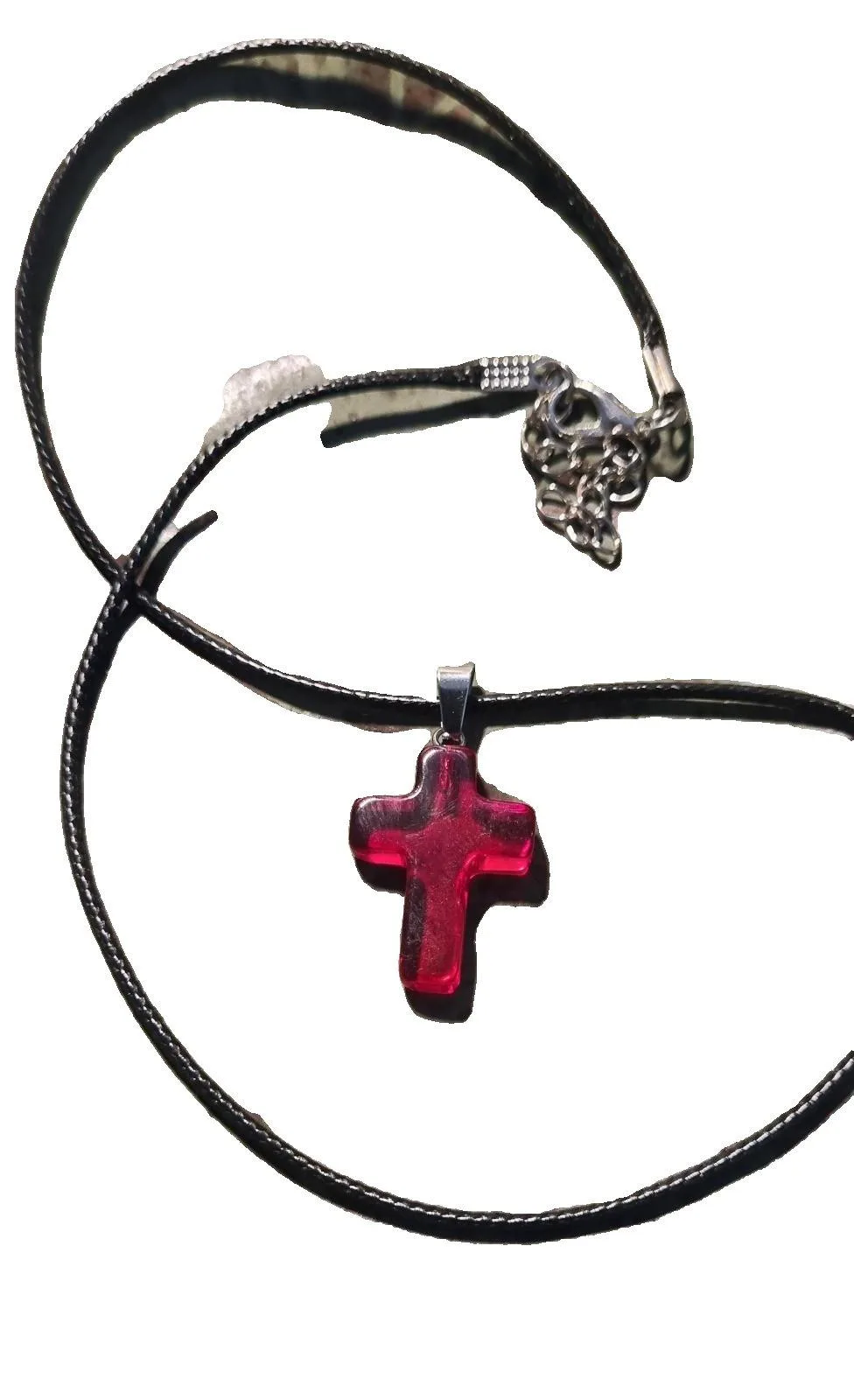 Red Cross on black necklace — photo 2