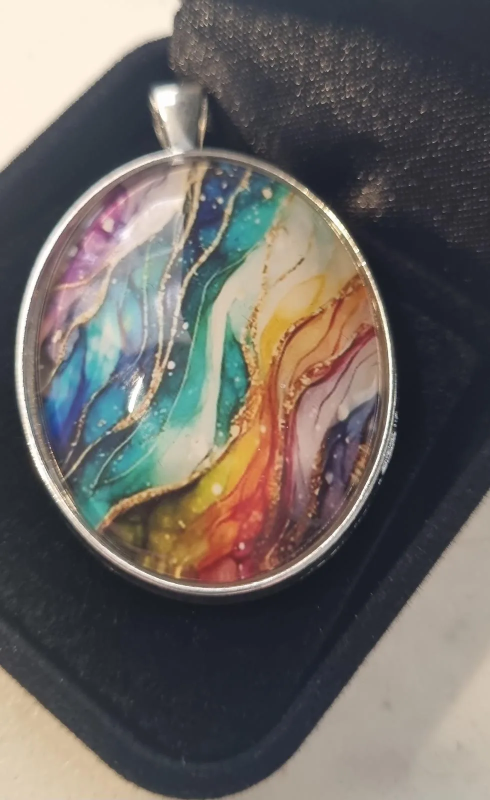 Oval Rainbow coloured pendant – photo 6