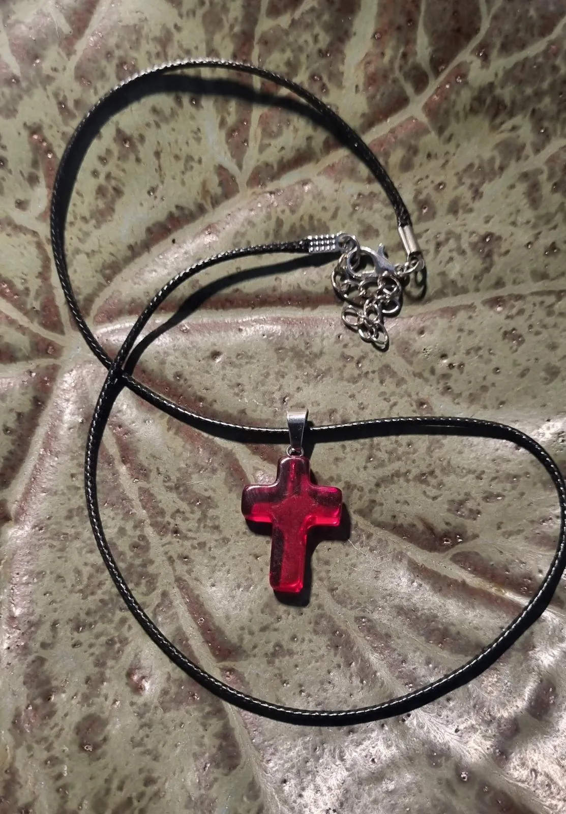 Red Cross on black necklace — photo 6