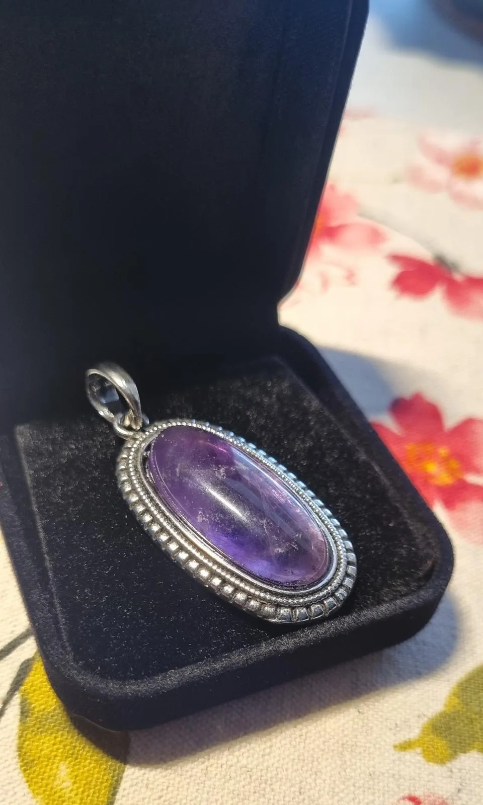 Pendant purple stone in Oval frame — photo 5
