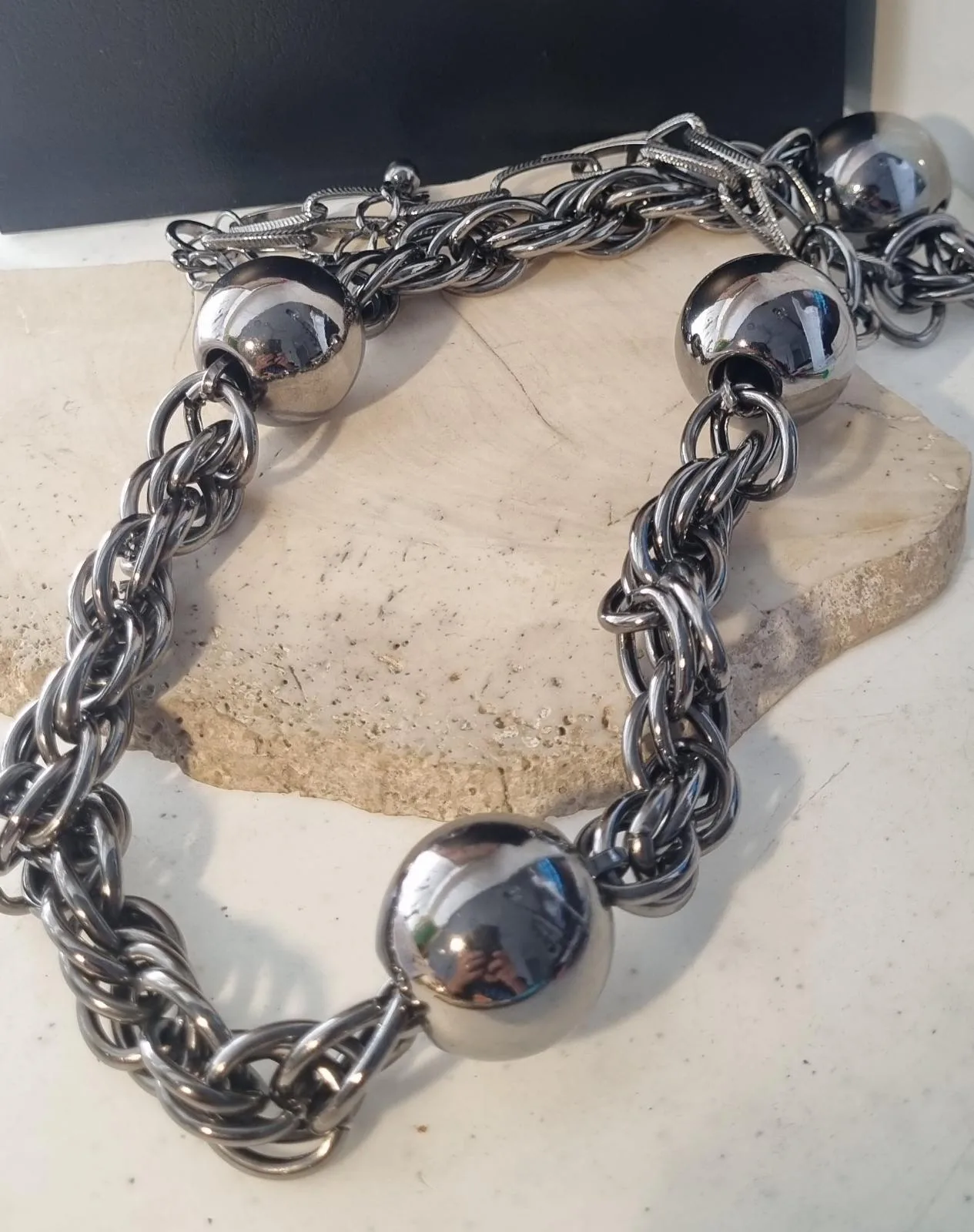 Silver Chunky Statement Necklace – photo 5