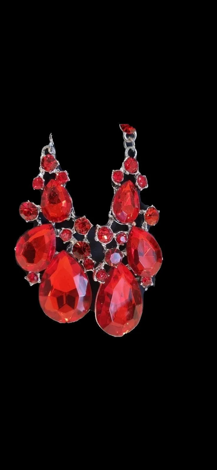 Earrings red diamonte — photo 3