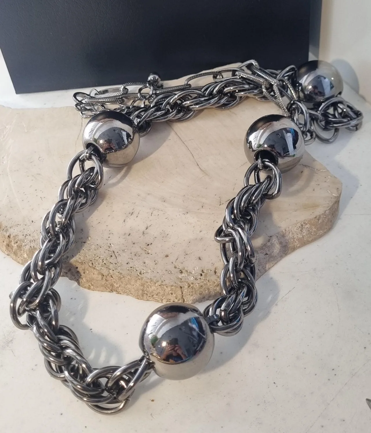 Silver Chunky Statement Necklace – photo 3