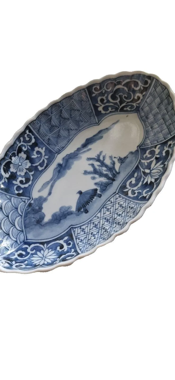 Blue and white oval plate — photo 2
