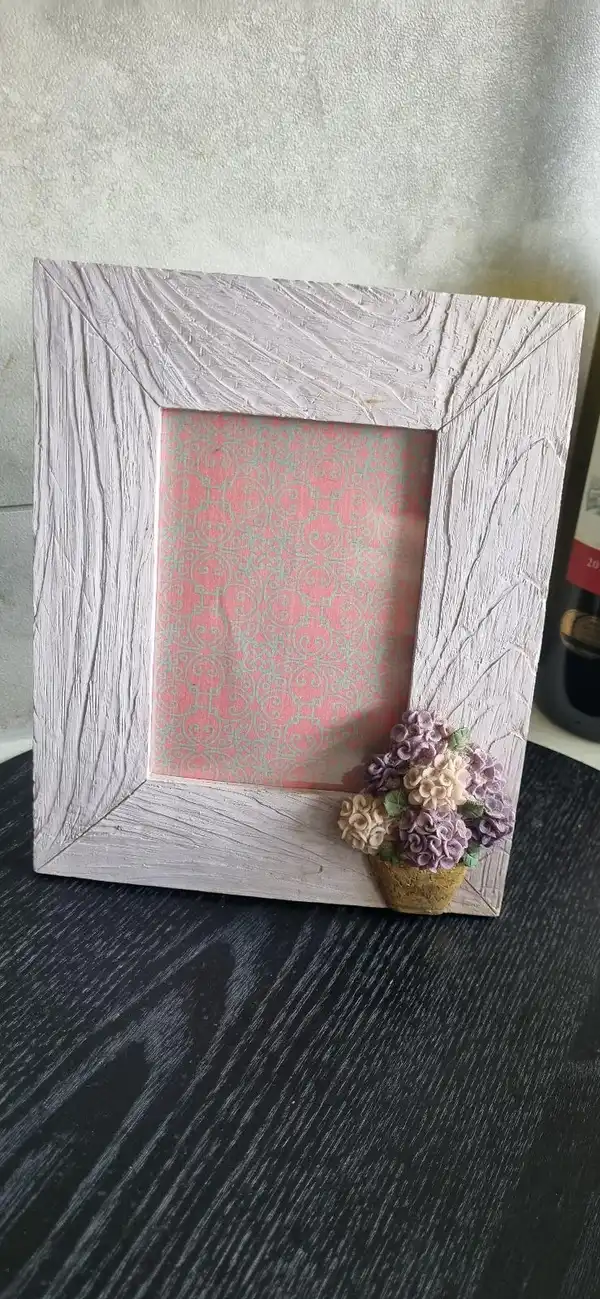Wooden Purple Flower Frame