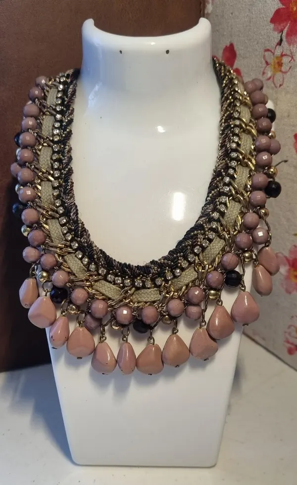 Purple Gold Bead Necklace