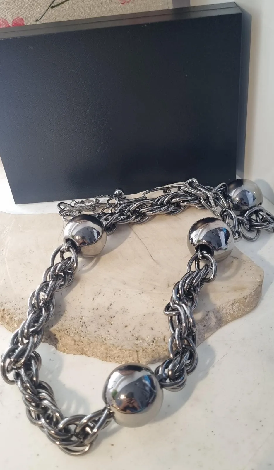Silver Chunky Statement Necklace – photo 4