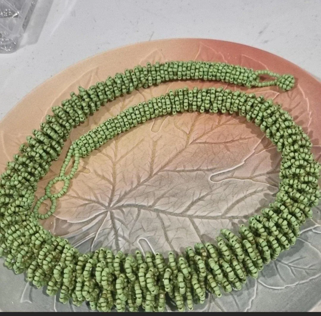 Necklace Green beads — photo 3