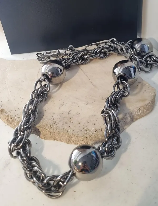 Silver Chunky Statement Necklace